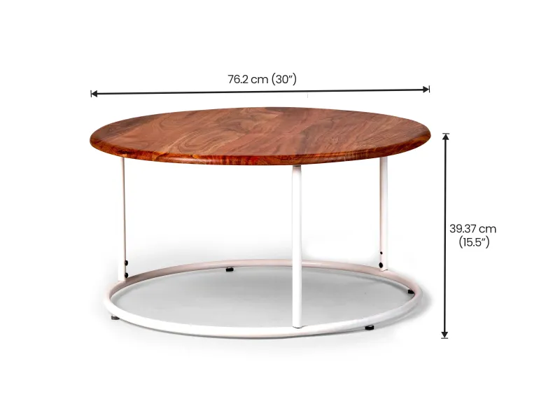 Clara Centre Table with Metal Frame and Wooden Top